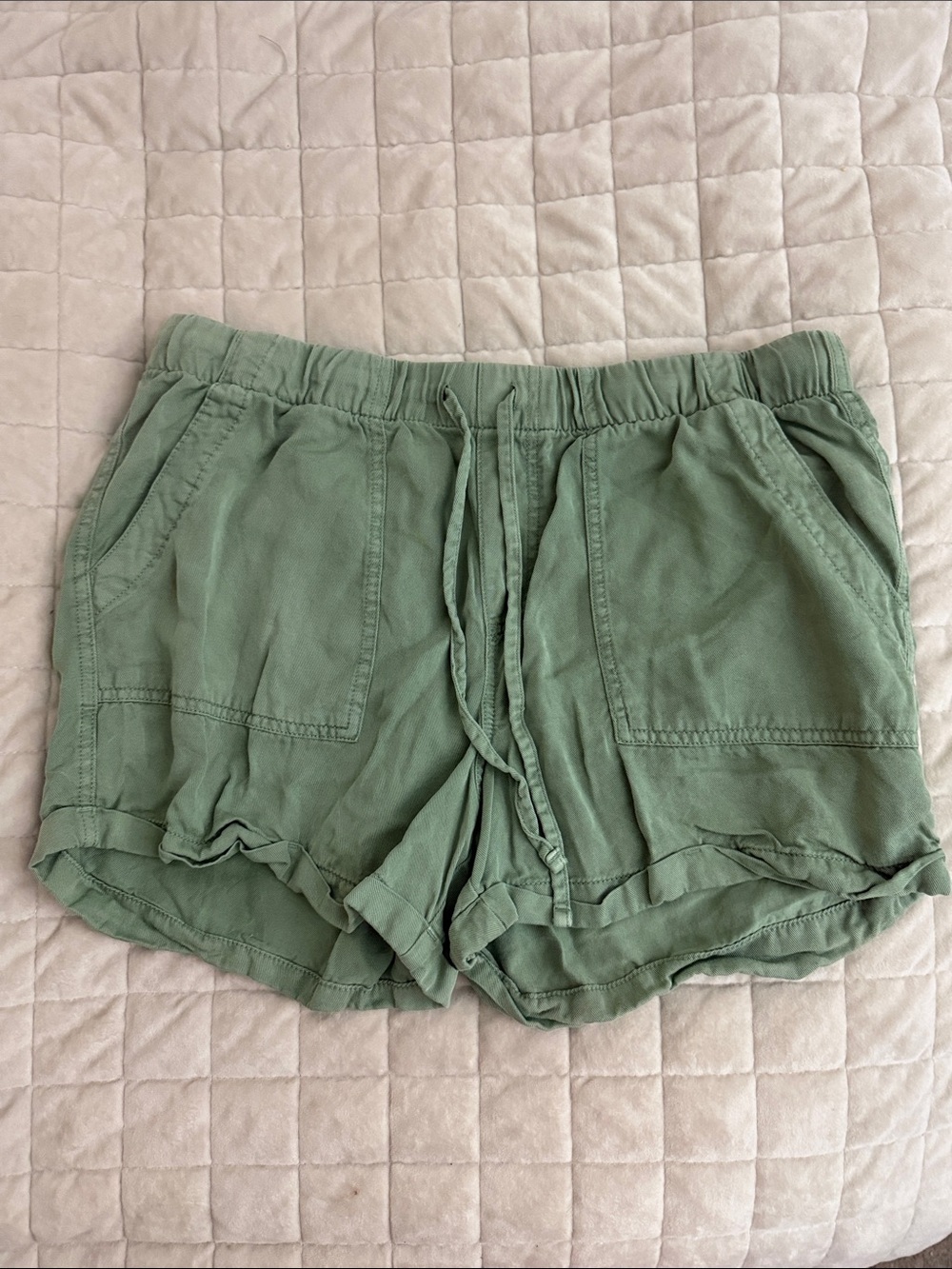 GAP Light Olive Drawstring Casual Athletic Shorts